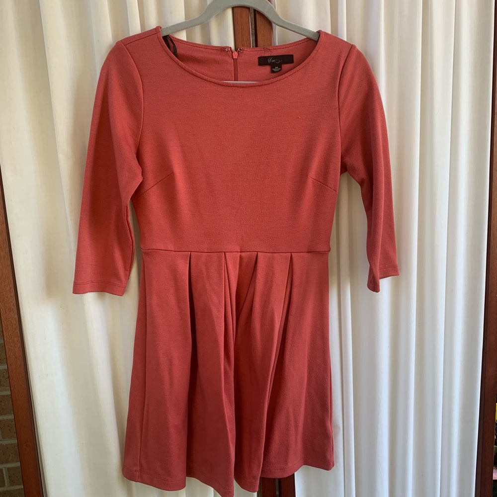 Great rose colored 3/4 length winter or fall dress